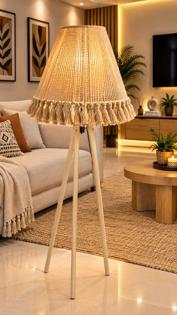 Lampadaire Bohème en Corde Naturelle 🤎
