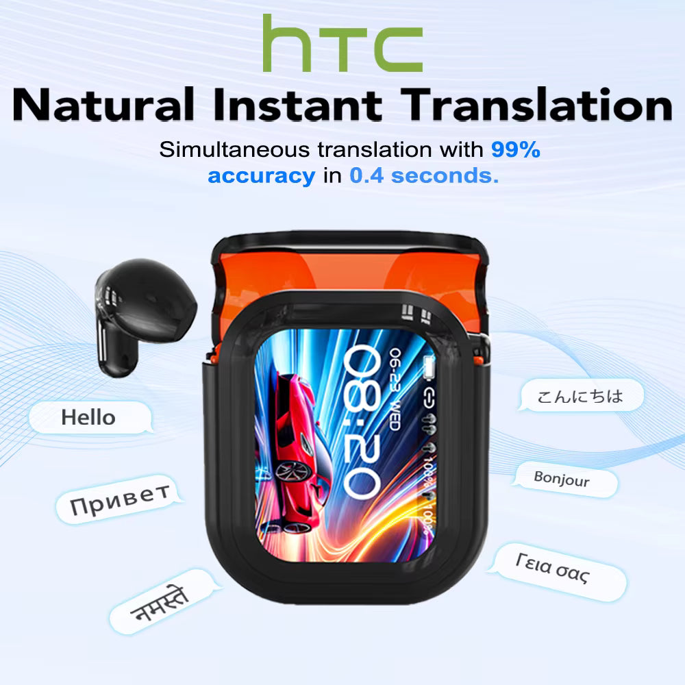 سماعاتHTC NE68بلوتوث 6.0 لاسلكية AI ترجمة و عمر البطارية الطويل