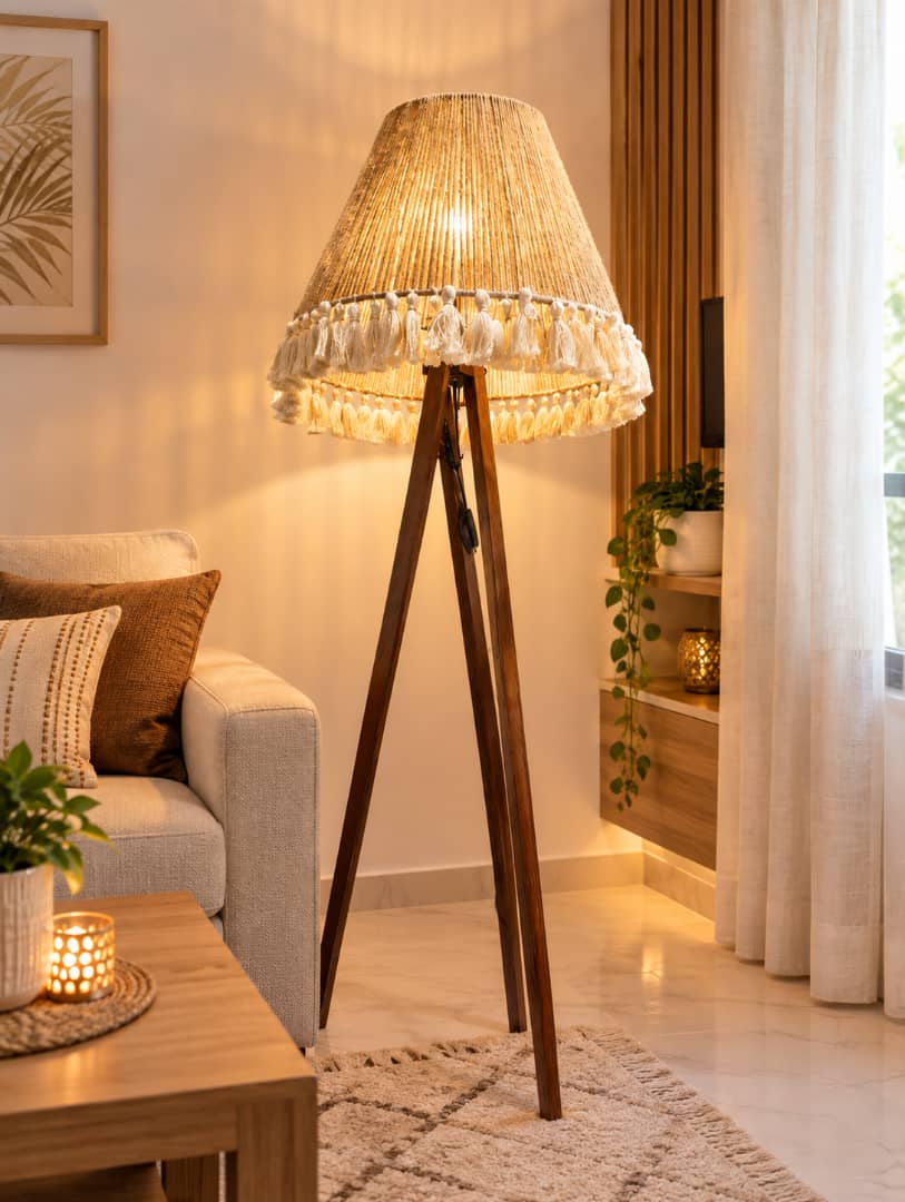 Lampadaire Bohème en Corde Naturelle 🤎