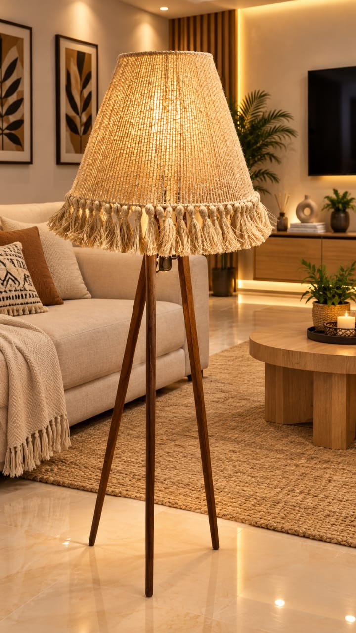 Lampadaire Bohème en Corde Naturelle 🤎